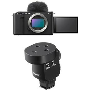 Bundle of Sony Alpha ZV-E1 Full-Frame Interchangeable Lens Mirrorless Vlog Camera - Black Body + Sony Digital Shotgun Microphone ECM-M1,Black
