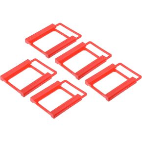MECCANIXITY 5 Pack SSD Hard Drive Bracket 2.5" to 3.5" Drive Bays Plastic Mounting Bracket Adapter Cooling for Laptop, PC, Desktop Computer Red