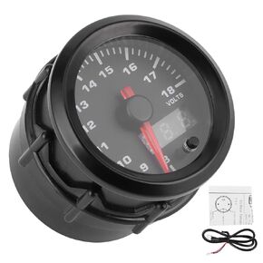 Volt Voltmeter Gauge, Digital Voltage Gauge Pointed Voltmeter 52mm/2in 7 Colors LED Universal for 12V Racing Car