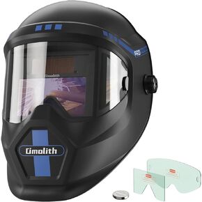 3.93"X3.66" Large Viewing 1/1/1/1 True Color Welding Helmet，4 Arc Sensor Auto Darkening Welding Hood，Wide Shade 4/5-9/9-13 for TIG MIG Arc Weld Grinding Welder Mask