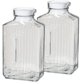 Anchor Hocking 2 Quart Bistro Pitcher with Lid, Pack of Two