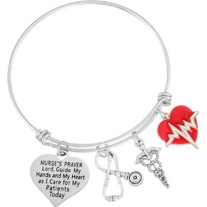 Nurse Prayer Gifts Bracelet for Women Female Nursing Charm Christmas Bangle for Nurses Nurse Prayer Bracelet