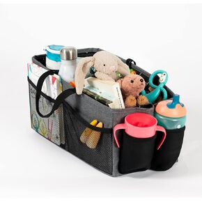 Diono Travel Pal XL Back Seat Car Organizer, 12 Compartments for Kids and Pet Toys, Insulated Drink Holder, Dividable Storage, Reinforced Carry Handles, Collapsible Car Organizer, Folds (Pack of 3)