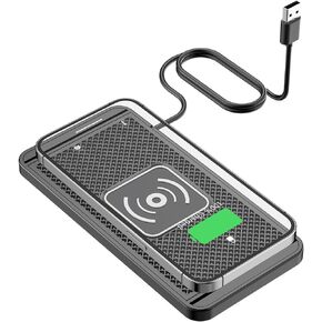 شاحن لاسلكي، شاحن سيارة لاسلكي 15 وات، وسادة شحن سريعة غير قابلة للانزلاق لشاحن الهاتف اللاسلكي للسيارة لنظام Android لهاتف iPhone 11/12/13/14/15 Pro Max Xs، Samsung Galaxy S20، S10+ Note 9، LG in Kuwait