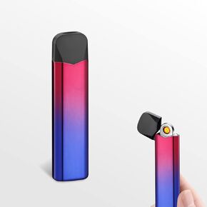 SKRFIRE Rechargeable Arc Lighter Plasma Lighter Windproof Smokeless Electronic Lighter Portable Battery Indicator Delicate Mini for Great Gifts (Blue)