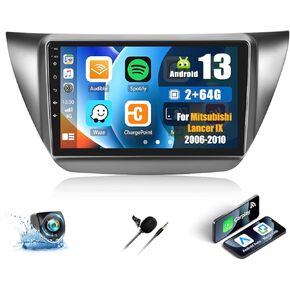 2G+64G Android 13 Car Stereo for Mitsubishi Lancer IX 2006-2010 with Wireless Carplay Android Auto,9'' Touchscreen Car Radio with GPS Navigation,Bluetooth,WiFi/FM/RDS Radio,SWC+Backup Camera in Saudi Arabia