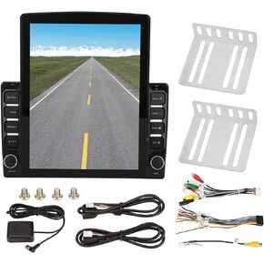9.7in Vertical Double Din Car Stereo, Android10 Wireless Carplay MP5 Player Touchscreen Control, Dual System Mirror Link,FM Radio Receiver,WIFI GPS Navigation,A2DP BT with Camera
