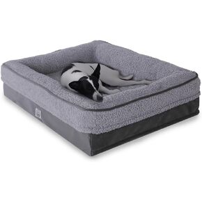 Memory Foam Dog Bed for Extra Medium Dogs. Waterproof Dog Sofa Bed Medium, Supportive Foam Pet Couch Bed with Removable Washable Cover with Waterproof Cover and Non Skid Bottom, Brown