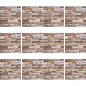 MECCANIXITY Dollhouse Floorboards 4 x 4 Inch Gray Rectangle Dollhouse Wallpaper and Flooring for Dollhouse Accessories 12 Pcs