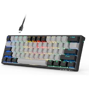 AULA 60 Percent Wired Mechanical Gaming Keyboard, 29 RGB Backlit Custom Hot Swappable Keyboard, Brown Switch 60% Mini Small Compact Keyboard for PC/Mac/Laptop/Wins —— (Wired Version)