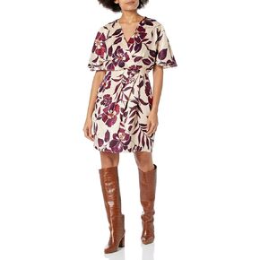 London Times Women's Surplice Dolman Sleeve Cocktail Short Dress Guest of Occasion