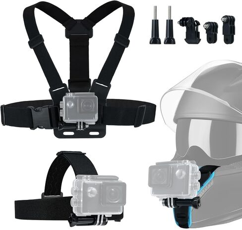 Helmet Chin Strap Mount,Head Strap Mount,Chest Mount for Gopro DJI Osmo Accessories Kit for Action Cameras in Saudi Arabia