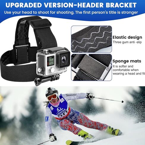 Helmet Chin Strap Mount,Head Strap Mount,Chest Mount for Gopro DJI Osmo Accessories Kit for Action Cameras in Saudi Arabia