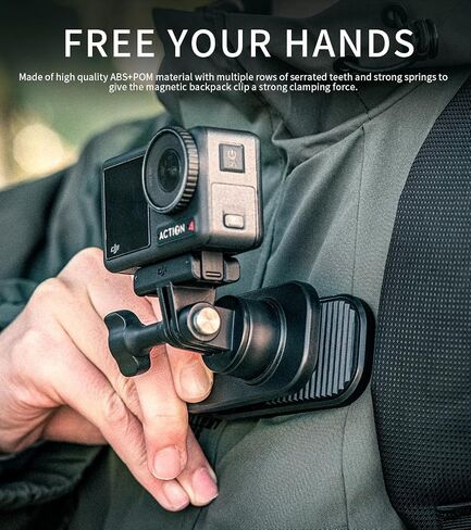 OSMO Pocket 3 360° Magnetic Backpack Clip Mount Accessories for DJI OSMO Pocket 3 Creator Combo/ActionCameras/Gopro in Saudi Arabia