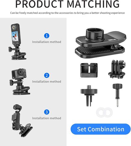 OSMO Pocket 3 360° Magnetic Backpack Clip Mount Accessories for DJI OSMO Pocket 3 Creator Combo/ActionCameras/Gopro in Saudi Arabia