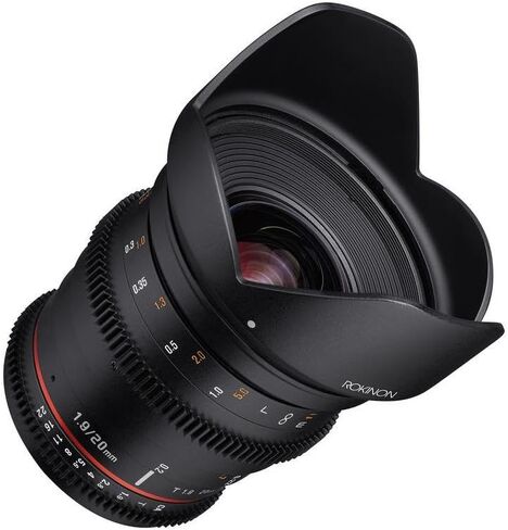 Rokinon 20mm T1.9 Cine DS AS ED UMC Wide Angle Cine Lens for Canon EF | Cinema lens provides smooth manual focus and consistent optical performance for professional video production. in Saudi Arabia
