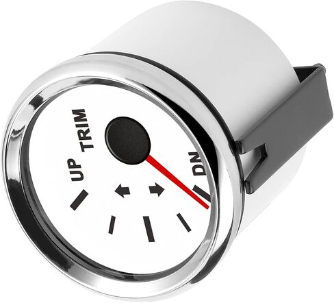 Trim Gauge for Boat, Acouto Boat Trim Gauge Boat Trim Balance Gauge Meter IP67 Waterproof with Red Backlight 52mm Ship Yacht Marine(Silver Frame on White) in Saudi Arabia