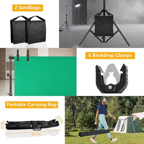 Background Stand,Adjustable Photo Backdrop Stand with Carry Bag for Photography Photo Video Studio, Photography Studio, Birthday Party (6.6 x 10 ft) in Saudi Arabia