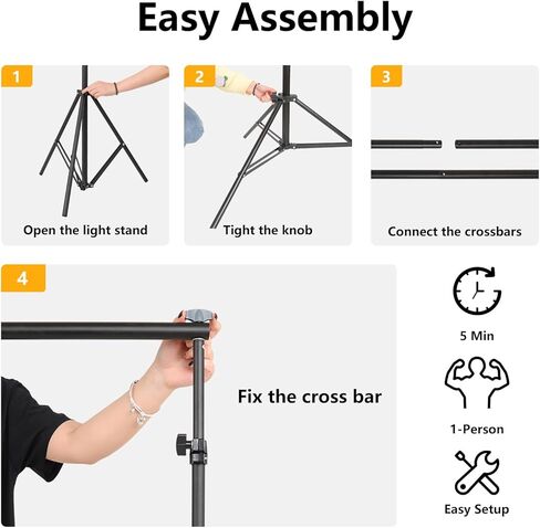 Background Stand,Adjustable Photo Backdrop Stand with Carry Bag for Photography Photo Video Studio, Photography Studio, Birthday Party (6.6 x 10 ft) in Saudi Arabia