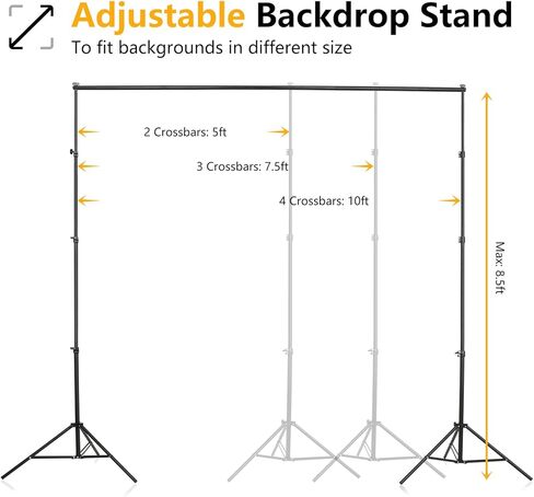 Background Stand,Adjustable Photo Backdrop Stand with Carry Bag for Photography Photo Video Studio, Photography Studio, Birthday Party (6.6 x 10 ft) in Saudi Arabia
