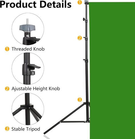 Background Stand,Adjustable Photo Backdrop Stand with Carry Bag for Photography Photo Video Studio, Photography Studio, Birthday Party (6.6 x 10 ft) in Saudi Arabia