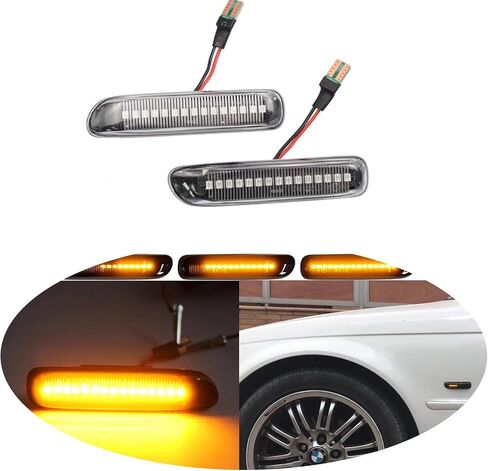 2x Side Marker light for E46 1999-2001 3 Series Sedan 316i 318i 320i 323i 328i 318d 320d & 1999-2003 3 Series Coupe 318ci 320ci 323ci 325ci 328ci 330ci Turn Signal Light Clear Lens in Saudi Arabia
