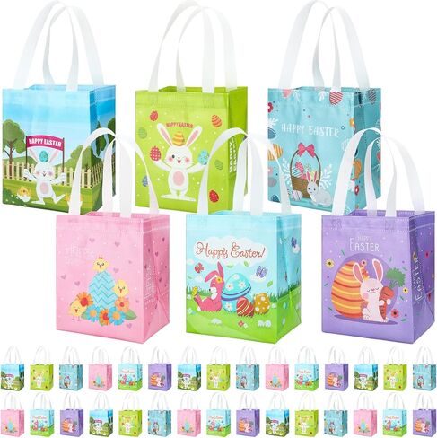 Hosuly 36 Pieces Tropical Hawaiian Tote Bags Summer beach Pool Bags with Handles Reusable Wrapping Bags Colorful Non woven Bags for Luau Tropical Beach Holiday Party Favors (Summer) in Saudi Arabia