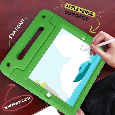 حافظة HDE iPad الجيل التاسع للأطفال مع واقي شاشة مدمج وغطاء iPad مقاوم للصدمات مقاس 10.2 بوصة مع حامل مقبض يناسب الجيل التاسع 2021 والجيل الثامن 2020 والجيل السابع 2019 Apple iPad 10.2 - أزرق in Kuwait