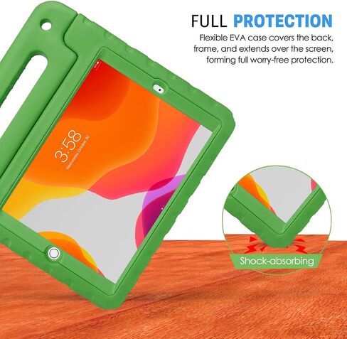 حافظة HDE iPad الجيل التاسع للأطفال مع واقي شاشة مدمج وغطاء iPad مقاوم للصدمات مقاس 10.2 بوصة مع حامل مقبض يناسب الجيل التاسع 2021 والجيل الثامن 2020 والجيل السابع 2019 Apple iPad 10.2 - أزرق in Kuwait