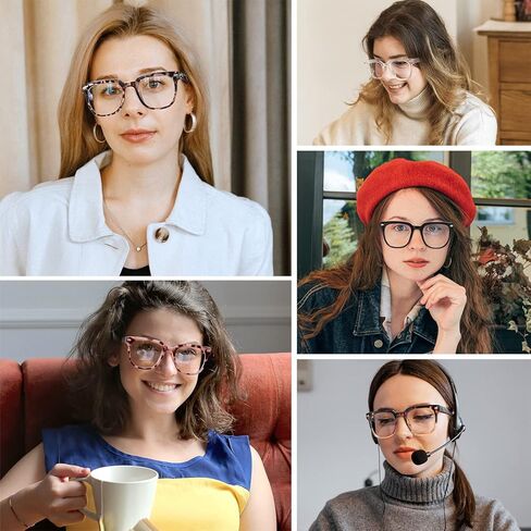 نظارات MEETSUN مربعة الشكل لحجب الضوء الأزرق للنساء، نظارات كمبيوتر عصرية، نظارات وهمية لمكافحة إجهاد العين والوهج فوق البنفسجية in Kuwait