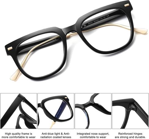نظارات MEETSUN مربعة الشكل لحجب الضوء الأزرق للنساء، نظارات كمبيوتر عصرية، نظارات وهمية لمكافحة إجهاد العين والوهج فوق البنفسجية in Kuwait