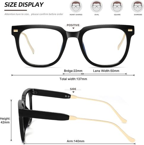 نظارات MEETSUN مربعة الشكل لحجب الضوء الأزرق للنساء، نظارات كمبيوتر عصرية، نظارات وهمية لمكافحة إجهاد العين والوهج فوق البنفسجية in Kuwait