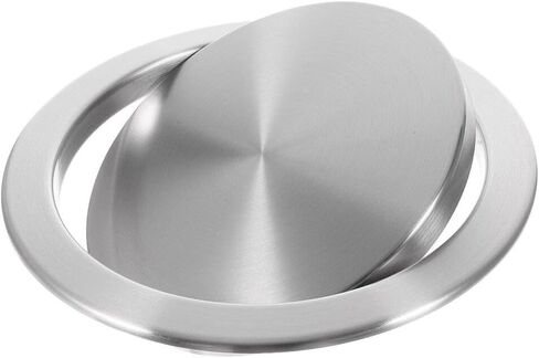 Zerodeko Built-in Countertop Trash Bin Waste Lid Balance Flap Cover Stainless Steel Kitchen Garbage Can Grommet Recessed Trash Can Lid M in Saudi Arabia
