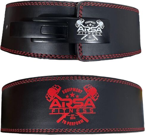 Arsa Fitness Weightlifting Adjustable Lever Belt for Men & Women Real Cow Hide Leather for Powerlifting Back Support Workout Deadlifts Squats 10MM Thickness 4" Width - Nighthawk in Saudi Arabia