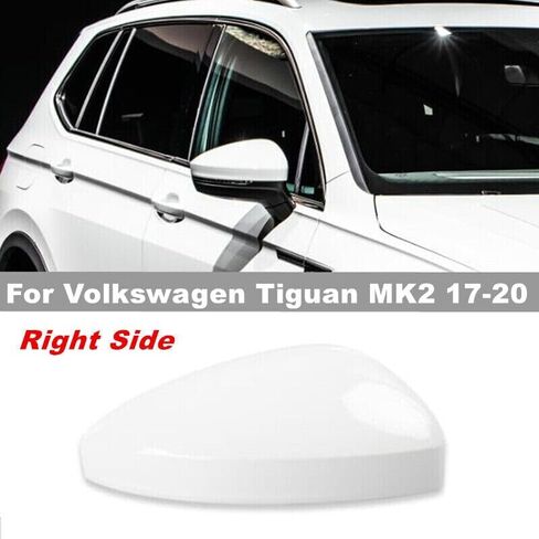 Car Door Wing Mirror Cover Cap Replacement Cover Protectors For VW Tiguan MK2 2017 2018 2019 2020 White (Left (Driver) Side) in Saudi Arabia