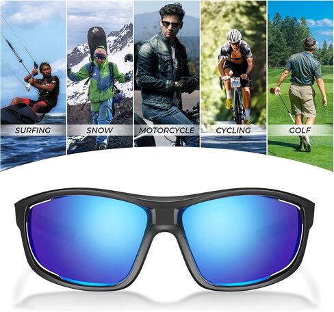 CARFIA Polarized Sports Sunglasses for Men and Women TR90 Lightweight Cool Frame Driving Cycling Running Fishing Eyewear in Kuwait