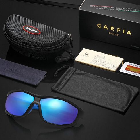 CARFIA Polarized Sports Sunglasses for Men and Women TR90 Lightweight Cool Frame Driving Cycling Running Fishing Eyewear in Kuwait