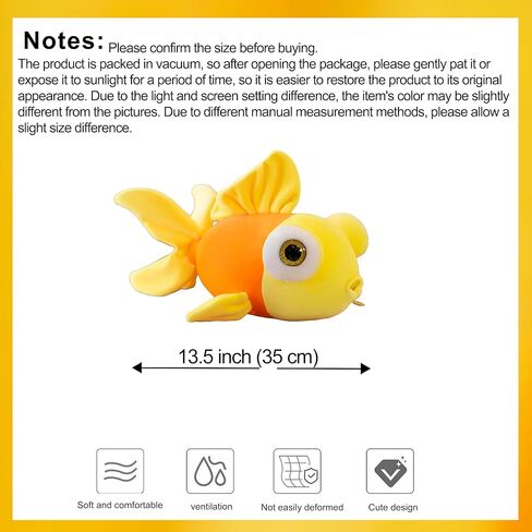 13.8" Goldfish Plush Stuffed Animal Soft Cute Goldfish Hug Doll Pillow Yellow in Saudi Arabia