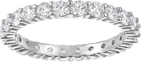 SWAROVSKI Crystal Extra-Large Vittore Round Ring, Rhodium-Plated - Size 7 in Saudi Arabia