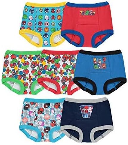 سروال تدريب على استخدام المرحاض للأطفال من الجنسين من Marvel للجنسين 7PK-10PK مع مخطط نجاح وملصقات مع سبايدرمان وهالك والمزيد in Kuwait
