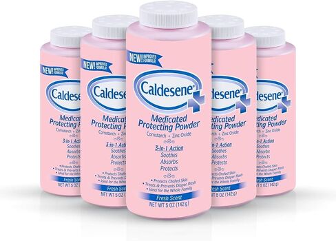 Caldesene Medicated Protecting Body Powder with Zinc & Cornstarch, 5 Oz | Talc-Free Baby Powder, Soothes & Protects, Made with zinc oxide, aloe, and chamomile, Pampers Skin in Saudi Arabia