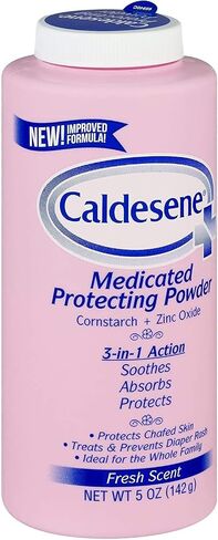 Caldesene Medicated Protecting Body Powder with Zinc & Cornstarch, 5 Oz | Talc-Free Baby Powder, Soothes & Protects, Made with zinc oxide, aloe, and chamomile, Pampers Skin in Saudi Arabia