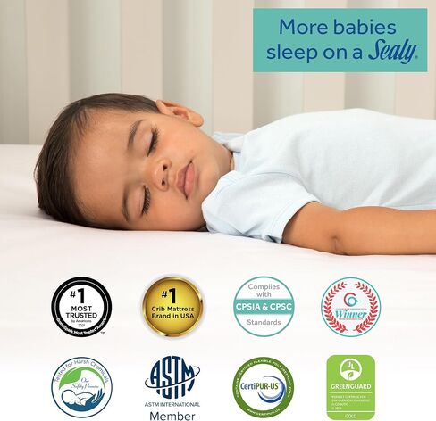 Firm Rest Antibacterial 2-Stage Dual Firmness Waterproof Baby Crib Mattress & Toddler Bed Mattress, 204 Premium Coils, Medical-Grade Surface, Hypoallergenic, Made in USA, 52"X28" in Kuwait