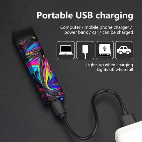SKRFIRE Rechargeable Arc Lighter Plasma Lighter Windproof Smokeless Electronic Lighter Portable Battery Indicator Delicate Mini for Great Gifts (Blue) in Saudi Arabia