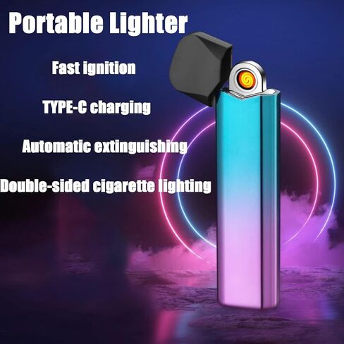 ولاعة SKRFIRE قابلة لإعادة الشحن ولاعة بلازما مقاومة للرياح ولاعة إلكترونية بدون دخان ولاعة صغيرة محمولة رقيقة للهدايا الرائعة (الفاكهة) in Kuwait