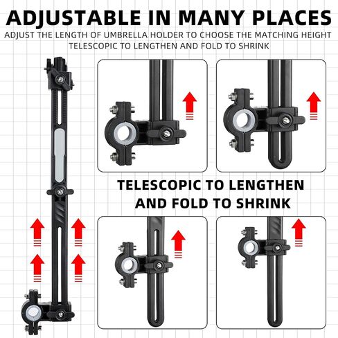 4pcs Adjustable Umbrella for Beach Chair Universal Clamp 360° Golf Umbrella Holder Bracket Umbrella Mount Holder Umbrella Clamp Swivel Umbrella Parasol Mounting Attachment in Saudi Arabia