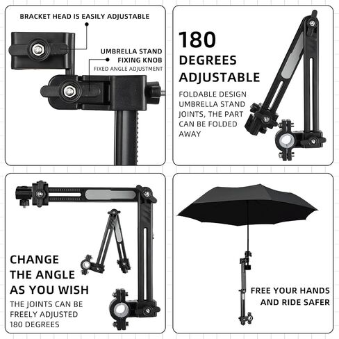 4pcs Adjustable Umbrella for Beach Chair Universal Clamp 360° Golf Umbrella Holder Bracket Umbrella Mount Holder Umbrella Clamp Swivel Umbrella Parasol Mounting Attachment in Saudi Arabia