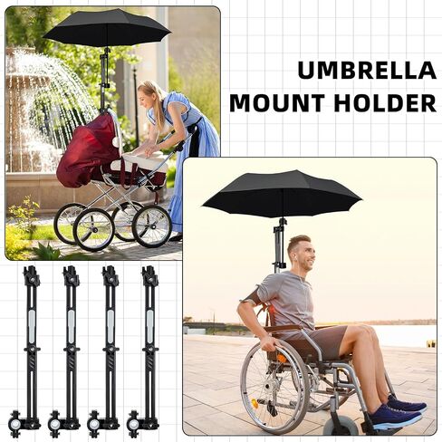 4pcs Adjustable Umbrella for Beach Chair Universal Clamp 360° Golf Umbrella Holder Bracket Umbrella Mount Holder Umbrella Clamp Swivel Umbrella Parasol Mounting Attachment in Saudi Arabia