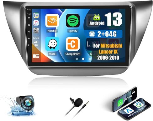 2G+64G Android 13 Car Stereo for Mitsubishi Lancer IX 2006-2010 with Wireless Carplay Android Auto,9'' Touchscreen Car Radio with GPS Navigation,Bluetooth,WiFi/FM/RDS Radio,SWC+Backup Camera in Saudi Arabia