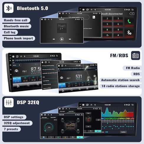 SIXWIN Android 13 4G+64G Car Stereo for Hyundai Elantra 2011 2012 2013 9 Inch Touch Screen with CarPlay Android Auto with Bluetooth Weather Forecast 59UI GPS Navigation WiFi Network Radio 32EQ in Saudi Arabia